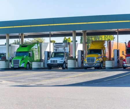 trucks at pump