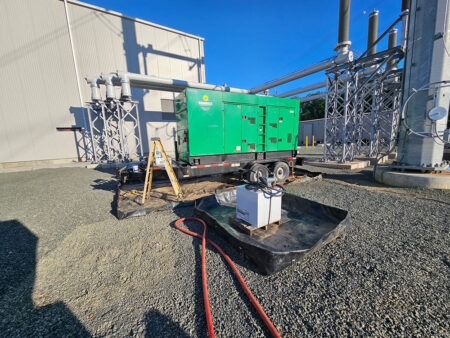 Power plant generator refueling in Sacramento, CA